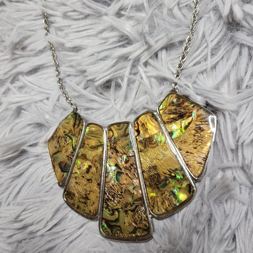 Abalone Shell Pentagon Necklace - image 3